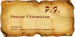 Petrov Florentina névjegykártya